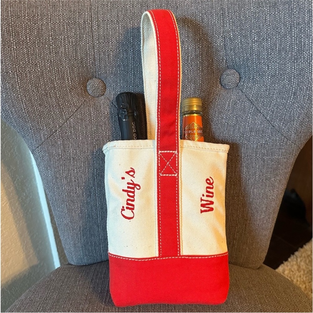 Lands’ End Personalized Canvas Diuble Wine Tote